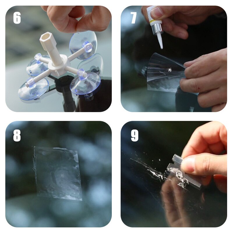 Curing strip Windshield Repair Kit Sleeve razor blade Resin Impact