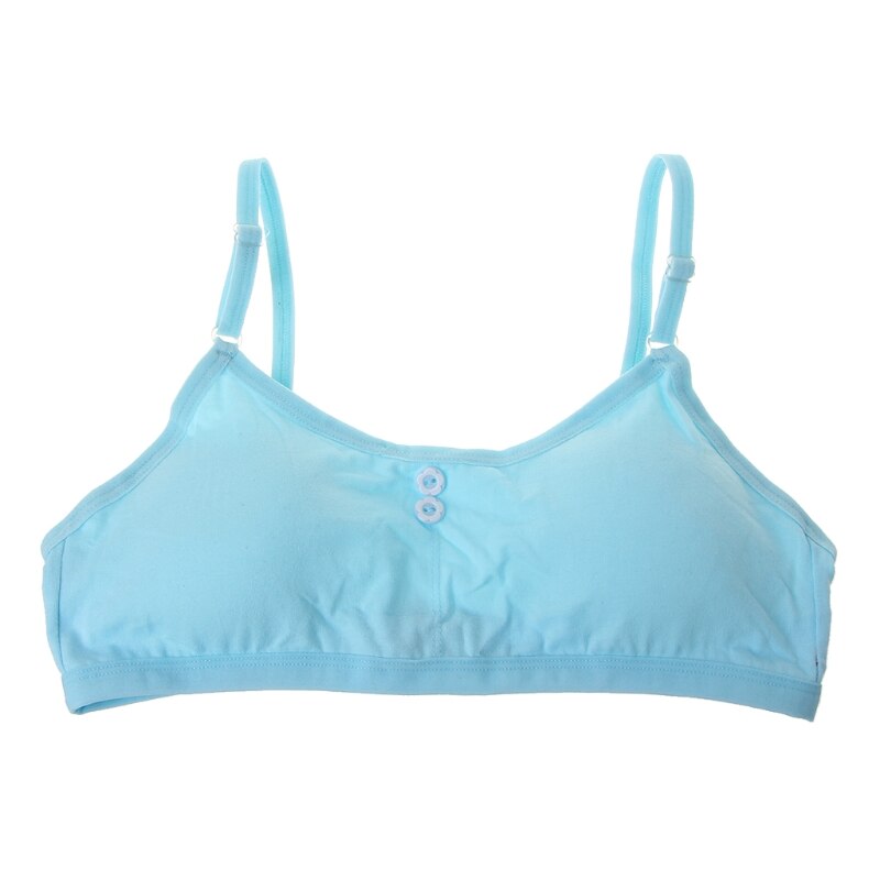 Nouvelles jeunes filles solide coton doux soutien-gorge puberté adolescent sous-vêtements respirants enfant tissu