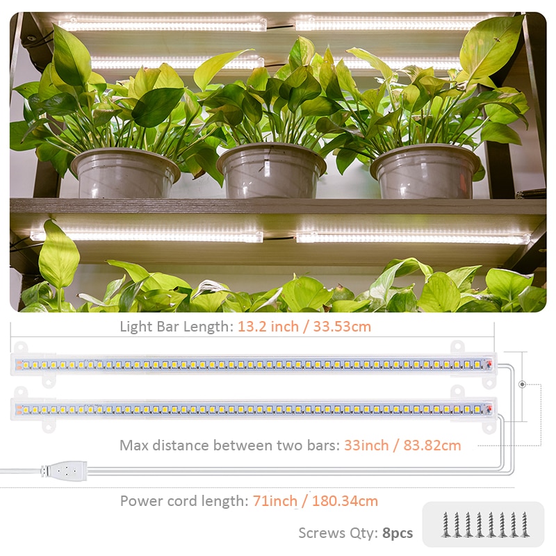 Full Spectrum Led Grow Light Strips 20W Phytolamp For Plants White Led Grow Light Phyto Lamp Timer Dimmable Bars Indoor Growing