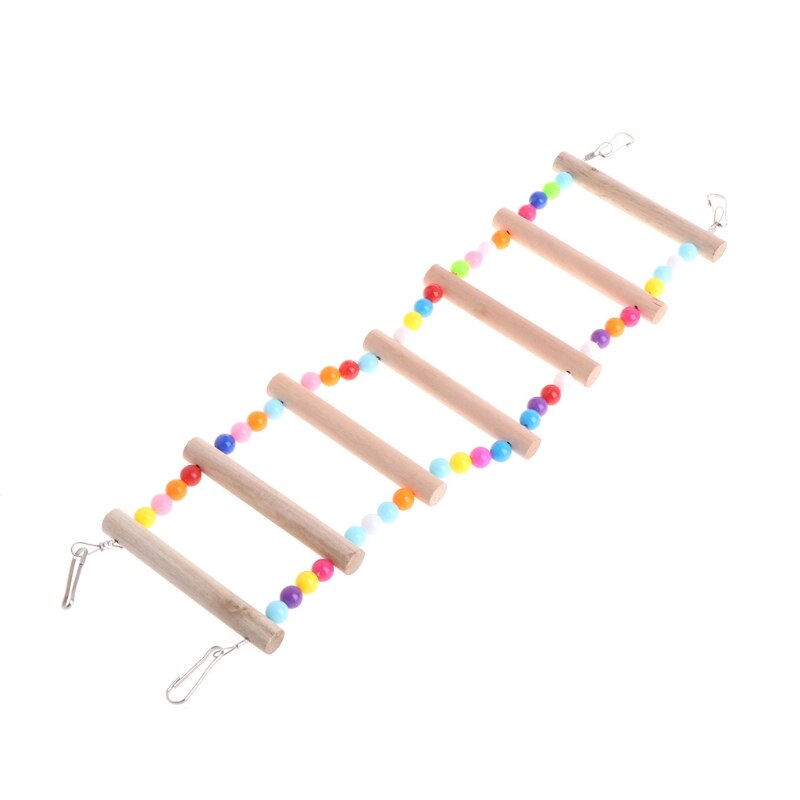 Pássaro brinquedos escadas de madeira balanço scratcher poleiro escalada escadas hamsters gaiola pássaro papagaio escada subir poleiro suporte brinquedos: 7
