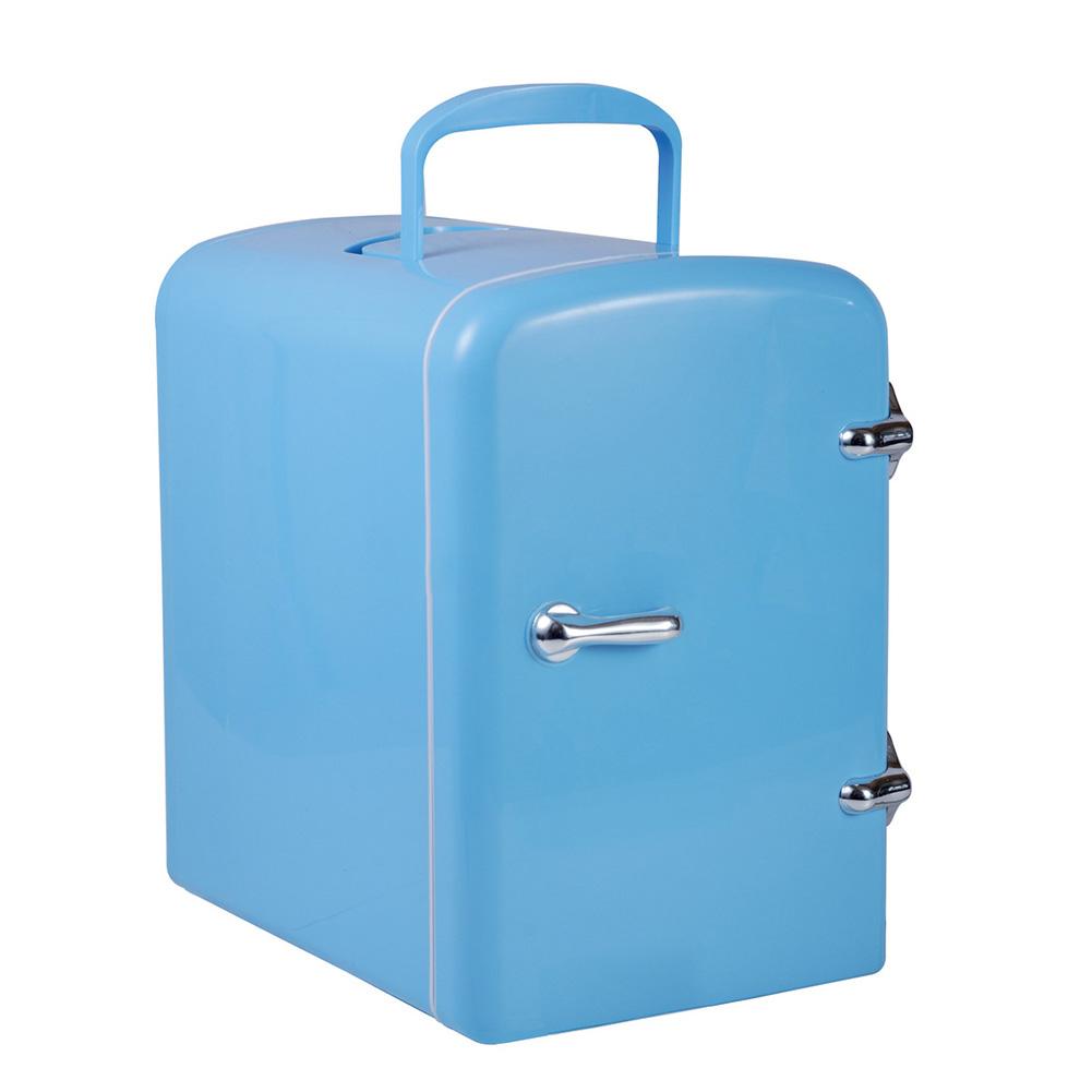 4L Mini Fridge Cooler and Warmer Portable Compact Personal Fridge Semiconductor Electronic Fridge Food Cosmetics Fridge for Home: Blue