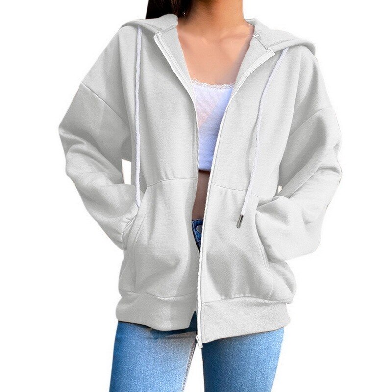 Women Casual Hooded Sweater Cardigan Jacket Casual Mid-length Outdoor Sports Jogging Fitness Training Hoodie Sweatshirt: XXL / A5