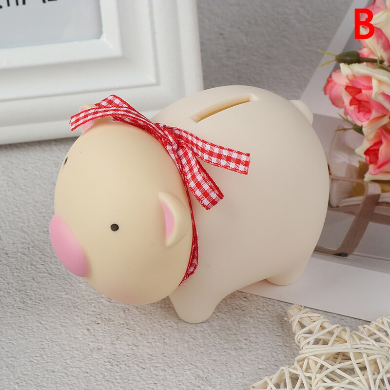 Piggy Bank Money Box Saving Cash Coin Cute Cartoon Animal Kids Toy Baby Room Desktop Decorative Nursery Ornaments: Roze