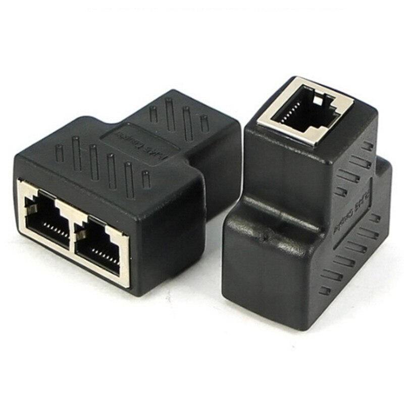 1 To 2 Ways LAN Ethernet Network Cable RJ45 Female Splitter Connector Adapter For Laptop Docking Stations