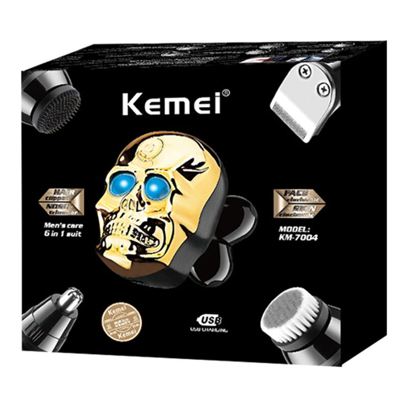 Men's 6in1 set wet dry shaving machine electric shaver rechargeable electric razor beard facial grooming kit