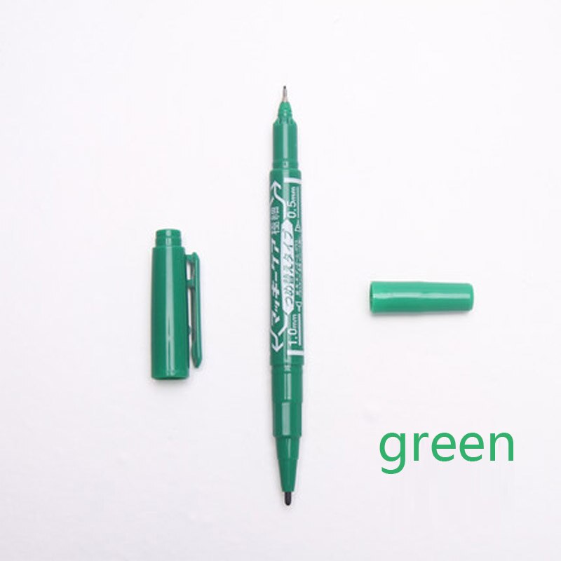 12 pièces Zèbre Huileuse Petite bicéphale Marqueur Stylo MO-120-MC à séchage Rapide Stylo N'est Pas de Décoloration, et Non toxique: Green
