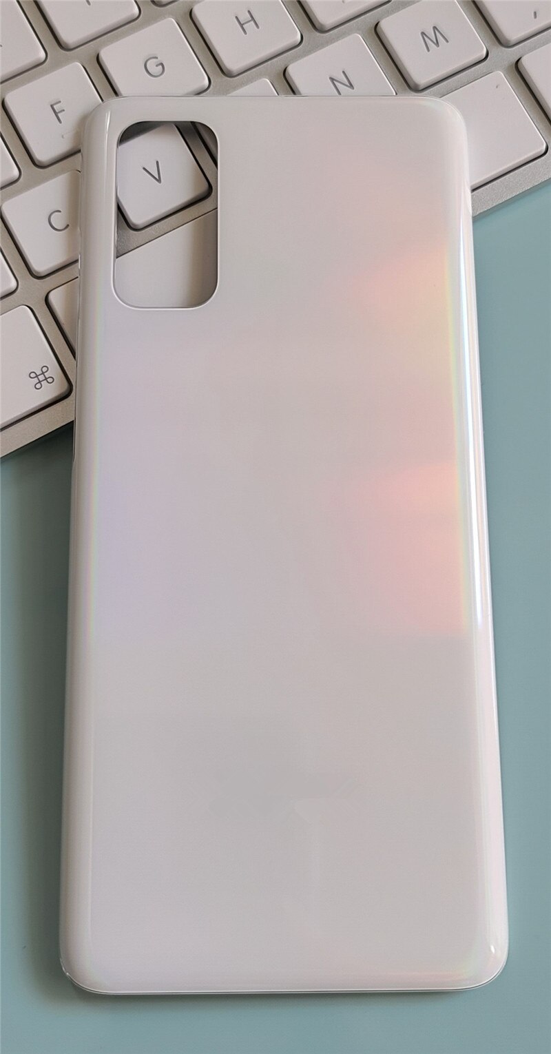 Original bakhus för samsung galaxy  s20 ultra glas bak skal reparation byta telefon batteri dörr fodral + logotyp klistermärke lim: Vit