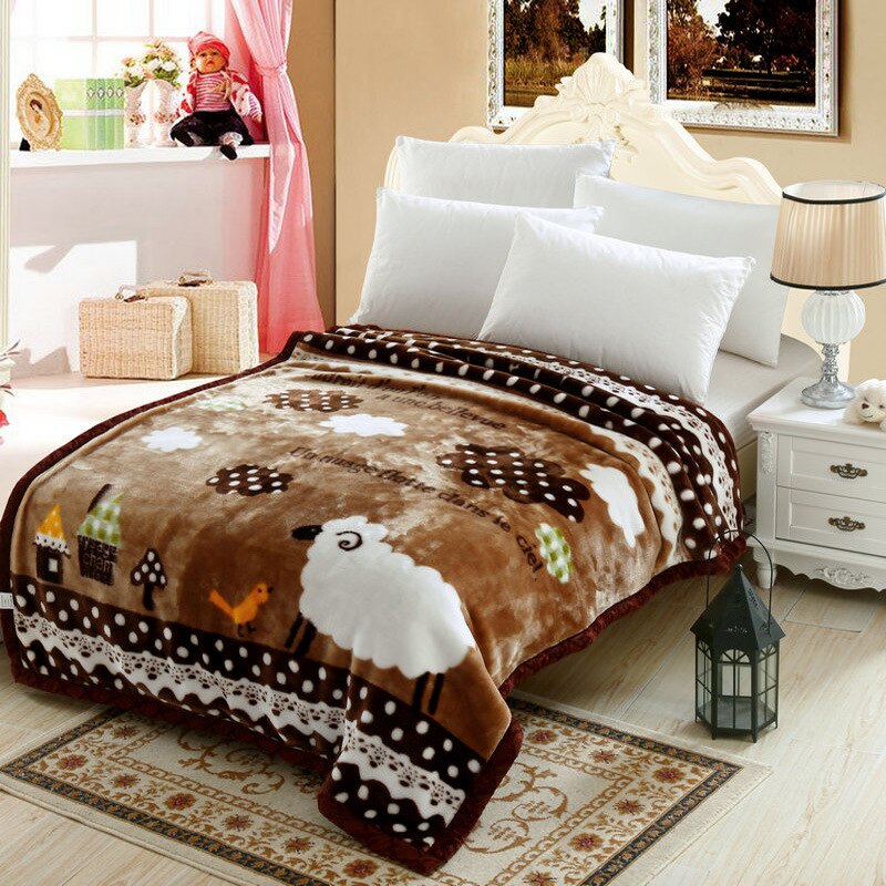 luxuriöse Blumen verrotten Doppel-seite Herbst Winter Dicke Raschel Decken Zwilling Voll Königin Größe Erwachsene freundlicher Polyester Bettlaken: F