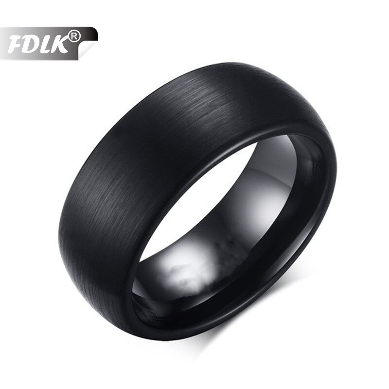 FDLK-anillo de acero inoxidable mate para hombre, 8mm, para boda, joyería