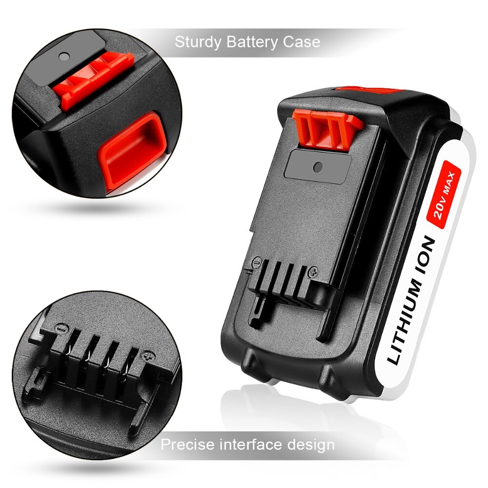 20 V 3000 mAh Li-Ion Batterie pour Black & Decker LBXR20 LB20 LBX20 ASL186K BDCDMT120 CHH2220 LD3K220 LPP120 LST120