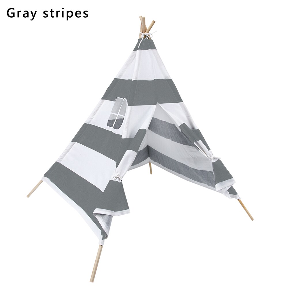 Kinderen Spelen Huis Canvas Teepee Indian Speelgoed Tent Kinderen Wigwam Indoor Outdoor Huishoudelijke Home Decor: type 2-grey