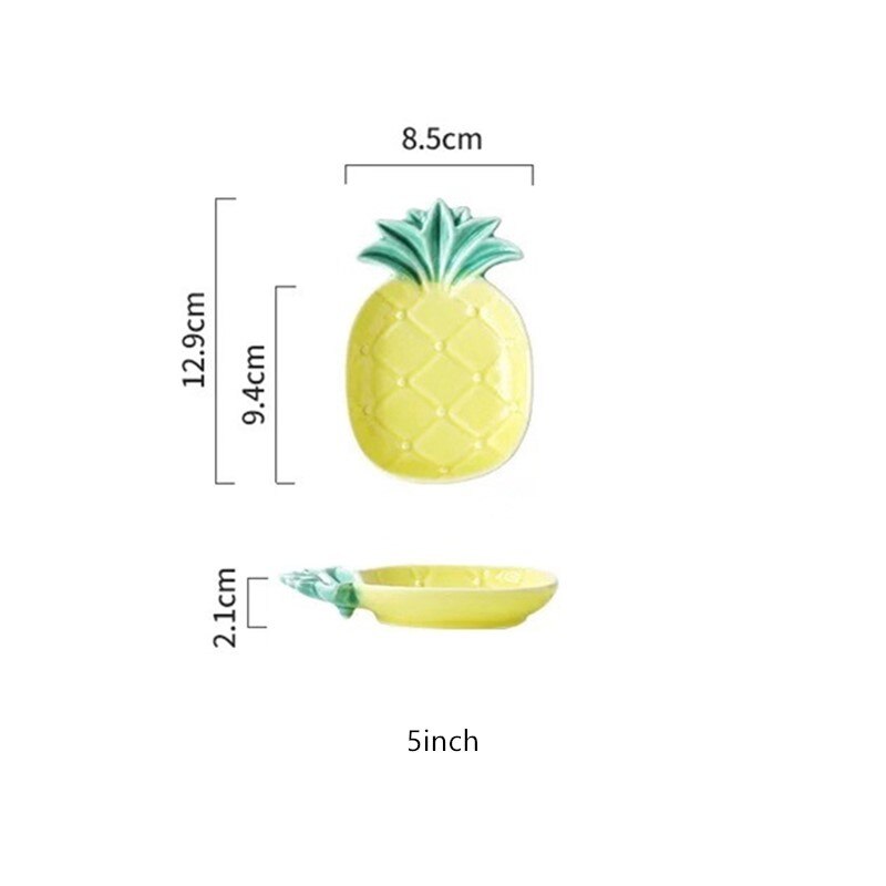 Jo Leven Servies Creatieve Kruiden Saus Azijn Schotel Fruit Snack Tray Leuke Keramische Ananas Plaat Kom: 5inchPlate