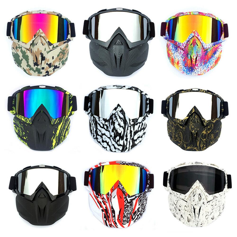 Motocross glasögon helmask motorcykel mask ögonkläder avtagbart ögonskydd glas för vindtät vintage hjälm motorcykel utrustning