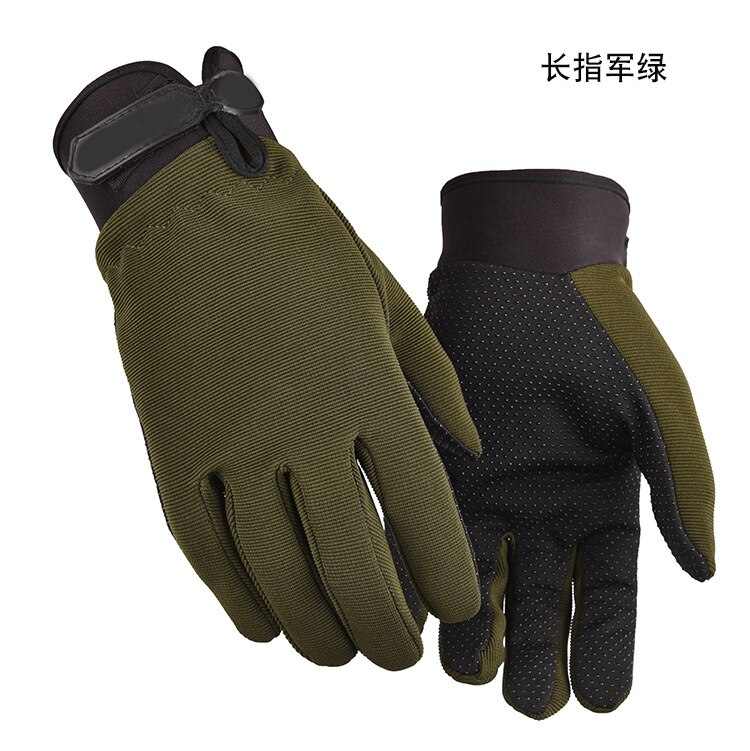 Deportes al aire libre mujeres hombres guantes de alpinismo protección resistente al desgaste antideslizante Fitness equitación entrenamiento dedo desnudo: Army Green Full fing