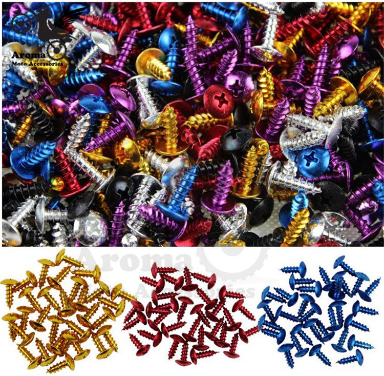 30Pcs Gemodificeerde Schroeven Refires Moto Rbike Multicolour Schroeven Moto Ornamental Mouldings Moto Cross Accessoires Moto Rcycle Tip Schroef