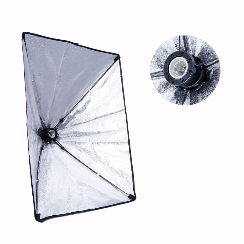 50 x 70cm studio lys fotografering softbox paraply  fr 4 sokkel  e27 pærehoved