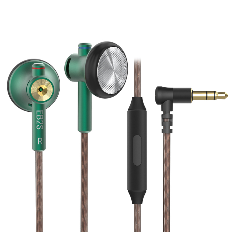 NICEHCK EB2S słuchawki HD mikrofon douszny L wtyczka 15.4mm LCP dynamiczny zestaw słuchawkowy do muzyki wokalnej przewodowy 4.4mm douszny Monitor B70/YD30/U2: green