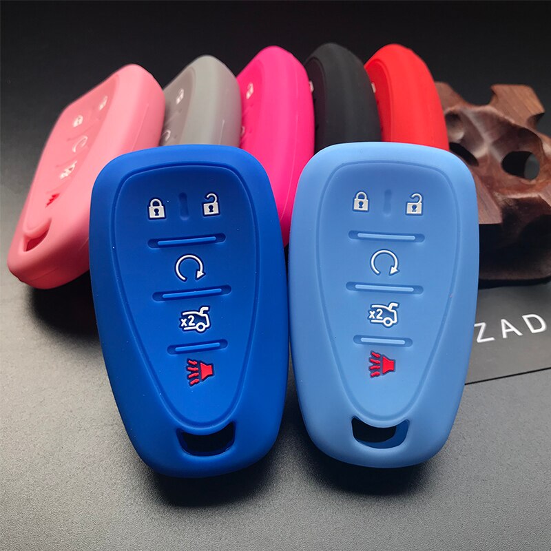 ZAD Silicone Car Key Cover Case For Chevrolet Cruze Malibu XL Camaro 5 button Smart Remote Key Case Jacket FOB