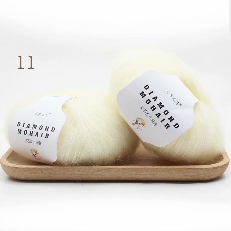 Wolle 260M/0,9MM Garn Baby Weichfaden Schal Schal Gestrickt Lot 1ply Häkeln 25g/Knäuel Mohair Kaschmir Seide Stricken: Black