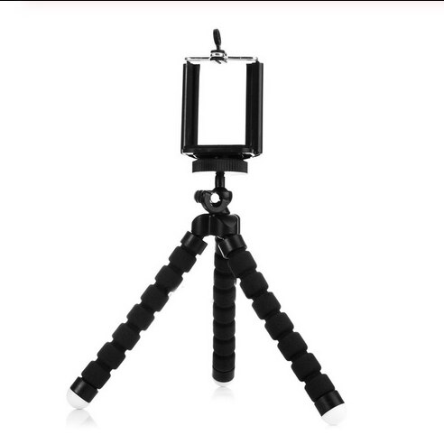 Geartronics Flexible Sponge Octopus Mini Tripod Shutter with clip For iPhone mini Camera Tripod Phone Holder clip stand: Black