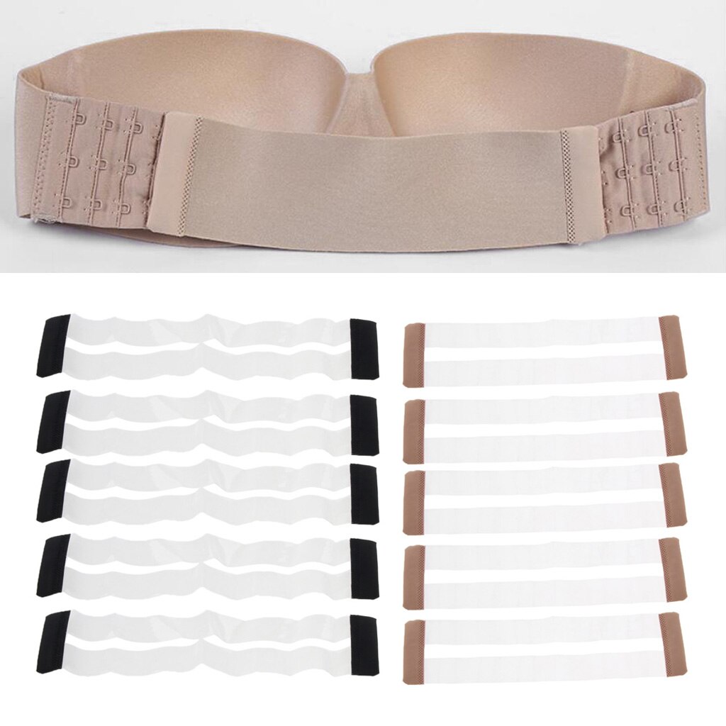 5Pcs Invisible Bra Extension 3 Hook Bra Extender Clear Bra Strap Replacement