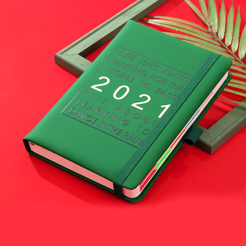 Academic Daily Planner Monthly and Weekly Dated Calendar Organizer Book A5 Thicker Paper 400 Pages DTT88: Green