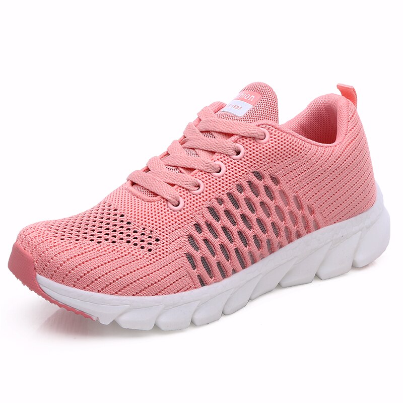 Vrouwelijke tennisschoenen met platform voor dames, stijlvolle tennisschoenen, witte tennisschoenen voor dames, outdoor sportschoenen voor dames: Roze / 9