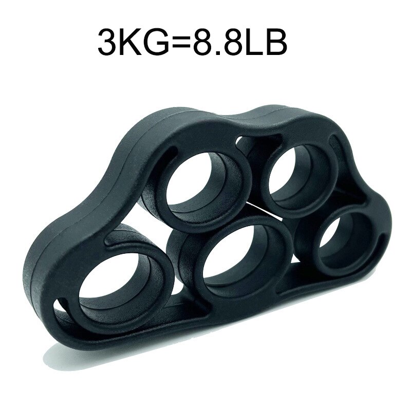 Silicone Doigt Pince Gym Main Poignée Résistance Bande Poignet Civière Élastique Cinq Doigt Expander Force Formateur Exercice: Black