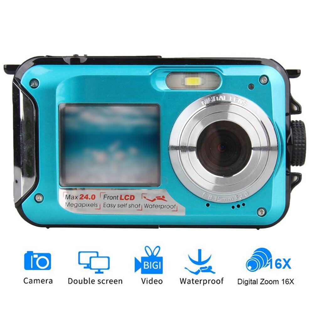 48MP Underwater Waterproof Digital Camera Dual Screen Video Camcorder Point And Shoots Digital Camera DQ