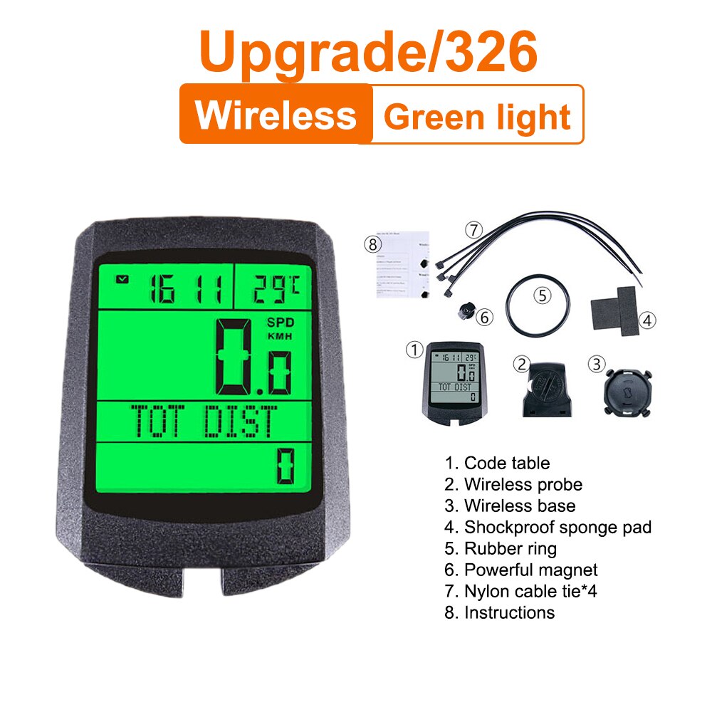 Waterproof Bicycle Computer Wireless/Wired MTB Bike Cycling Odometer Stopwatch Speedometer LED Digital Rate Measurable Counter: Master B1