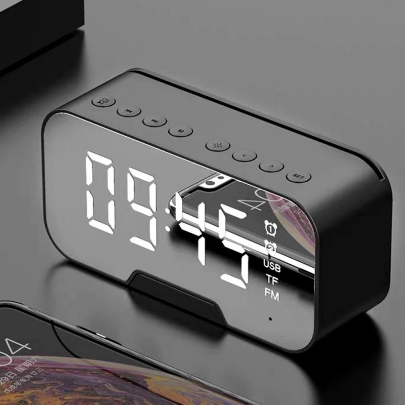 G10 Bluetooth altavoz alarma Digital LED reloj inalámbrico portátil altavoces Stereo Subwoofer con manos libres TF tarjeta AUX MP3 jugador: 01 black