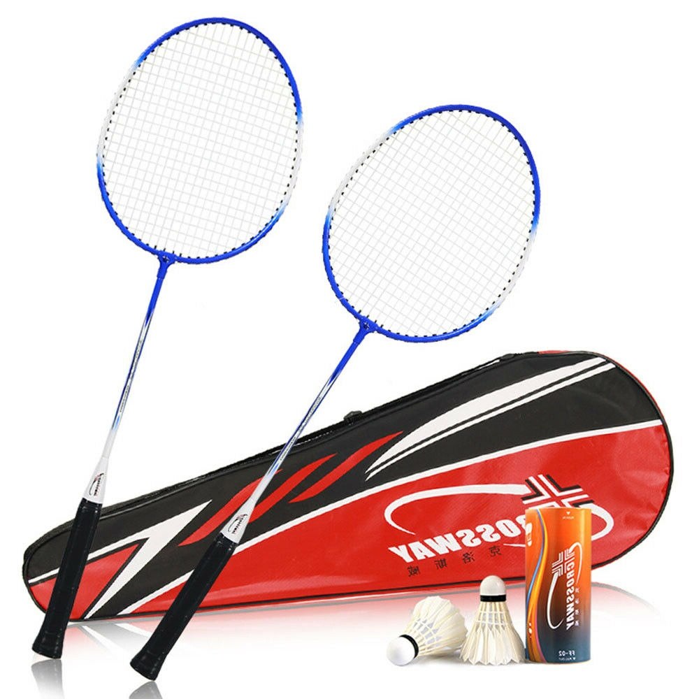 Badmintonketchersæt sport udendørs træningskampe familie venner dobbelt badmintonketchere+bold nybegyndere ens: Blå