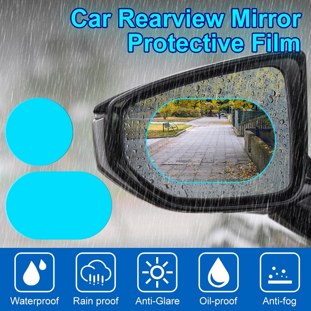 Bil bakspejl beskyttelsesfilm anti-tåge regn blænde klar regntæt spejl beskyttende blød film auto tilbehør