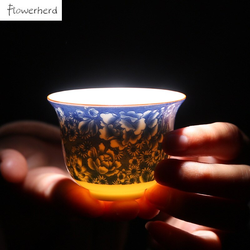 Taza de té de cerámica, juego de té de Kung Fu, taza de porcelana blanca, tazas de agua para el hogar y la Oficina