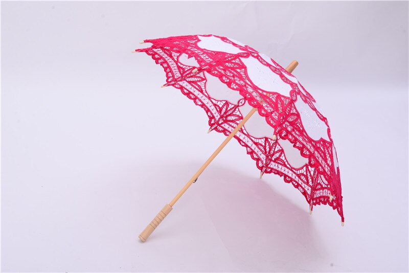 H &Ampere; S BRAUT Regenschirm Jahrgang Viktorianischen Spitze Manuelle Öffnung Fuchsie Hochzeit Regenschirm Braut Sonnenschirm Für Hochzeit Dusche Regenschirm