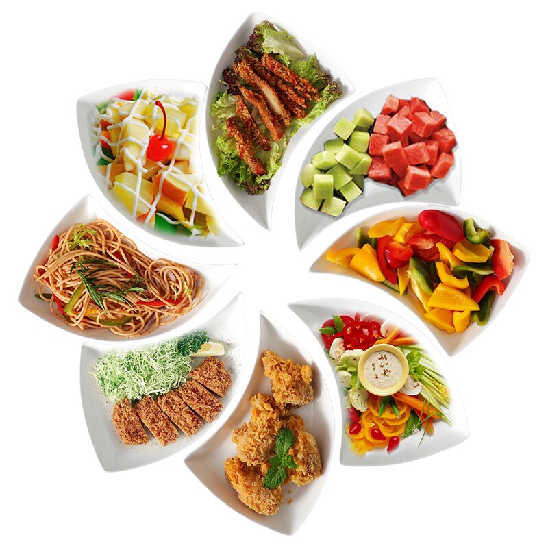 Ceramic Household Vegetable Plate Deep Swing Plate Tableware Set Dim Sum Fruit Plate Tablewares Kitchen Dining