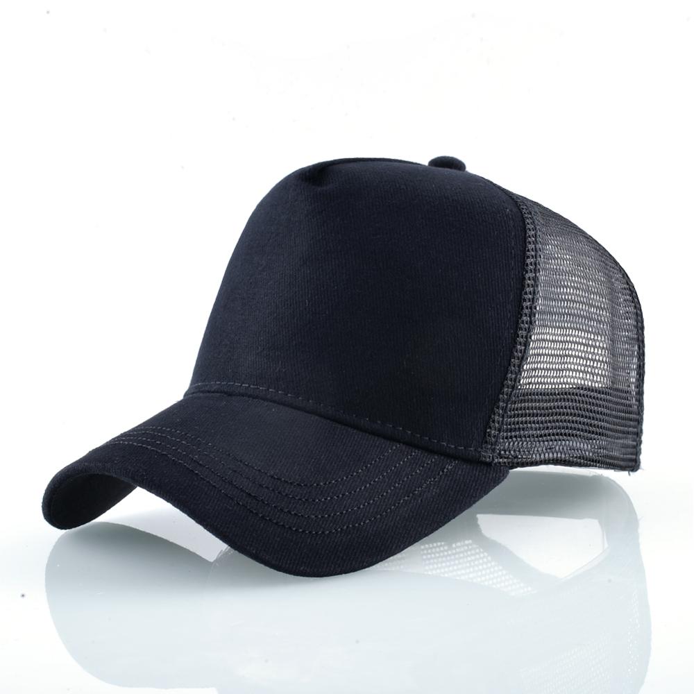 Justerbare baseball caps kvinner sommer pustende snapback pappa lue for menn patch baseball lue utendørs bomull netting lue: Svart