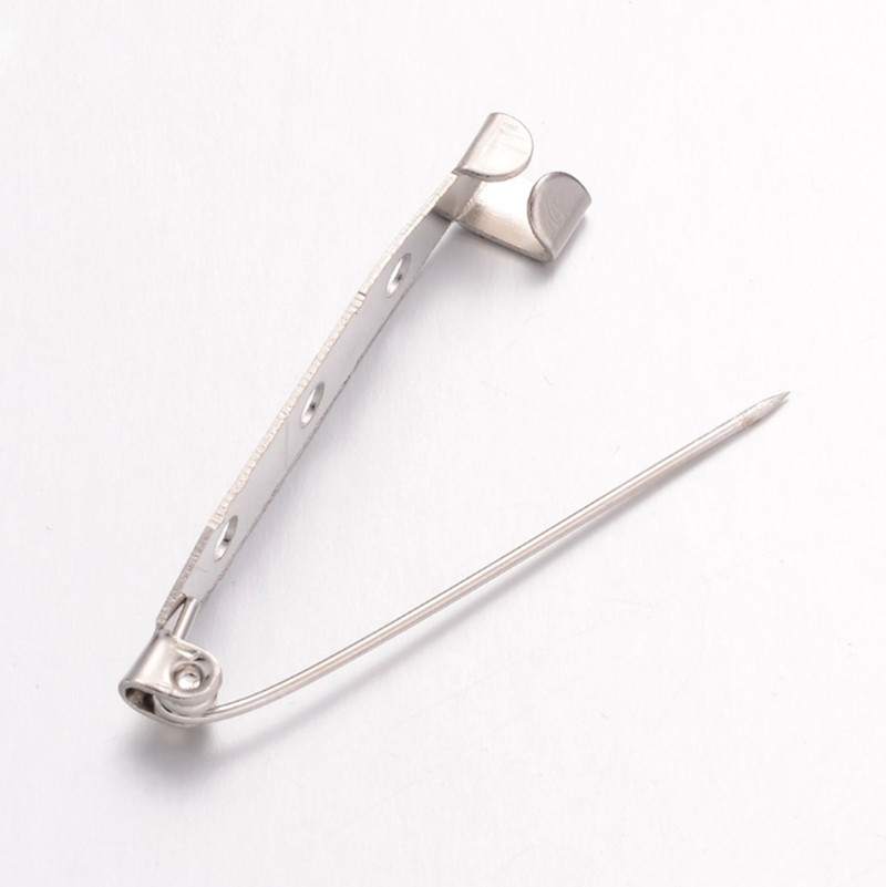 50PCs 15/20/25/32/38/40/45mm Brooch Base Back Bar Pins Findings Jewelry Making Clip Safty Catch Findings Pin Back Brooch