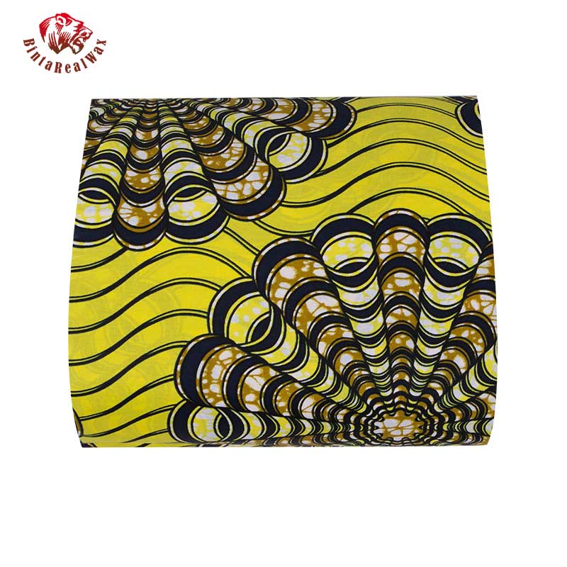 algodón encerado de estilo africano tela círculo flor patrón algodón tela Africana tela Material 6 yardas 24FS1360