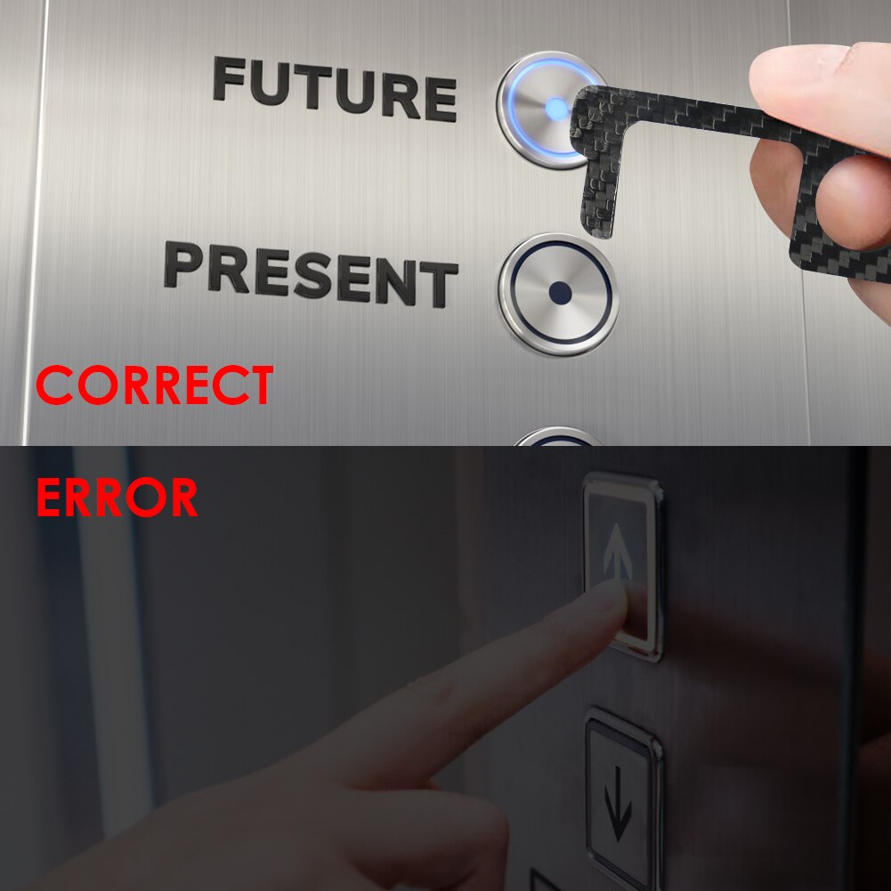 Portable No Touch Press Elevator Button Contactless Door Opener Handle Key Grip Hygiene Hand Anti-bacteria Keychain Contact-free