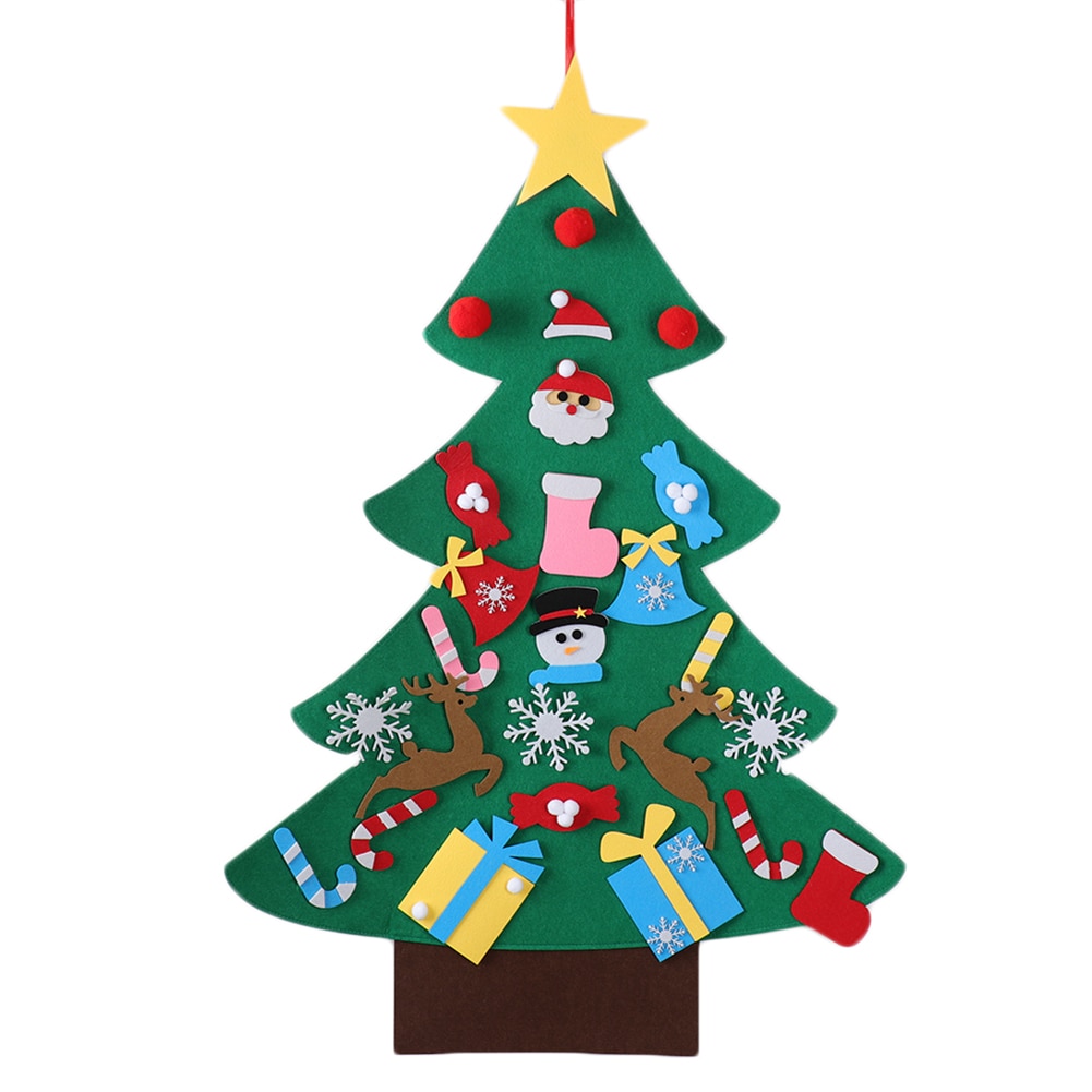 3D bricolage feutre arbre de noël avec éclairage maison décoration de noël enfant de noël jouets nouvel an Navidad décorations de noël