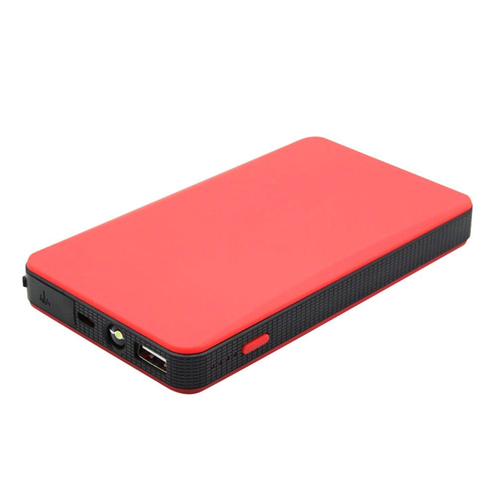 Portabel mini slim 20000 mah bil hoppstartare powerbank 12v motor batteriladdare booster bilbatteri startladdare: Röd