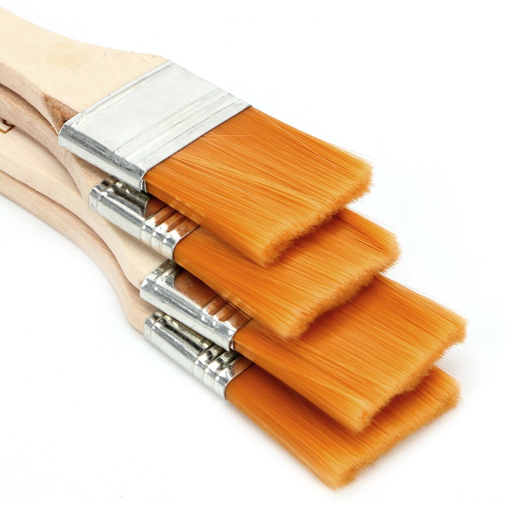 NICEYARD 4 unids/set Nylon pincel para óleo pinturas de acrílico pintura acuarela dibujo manijas de madera pelo pintura cepillo