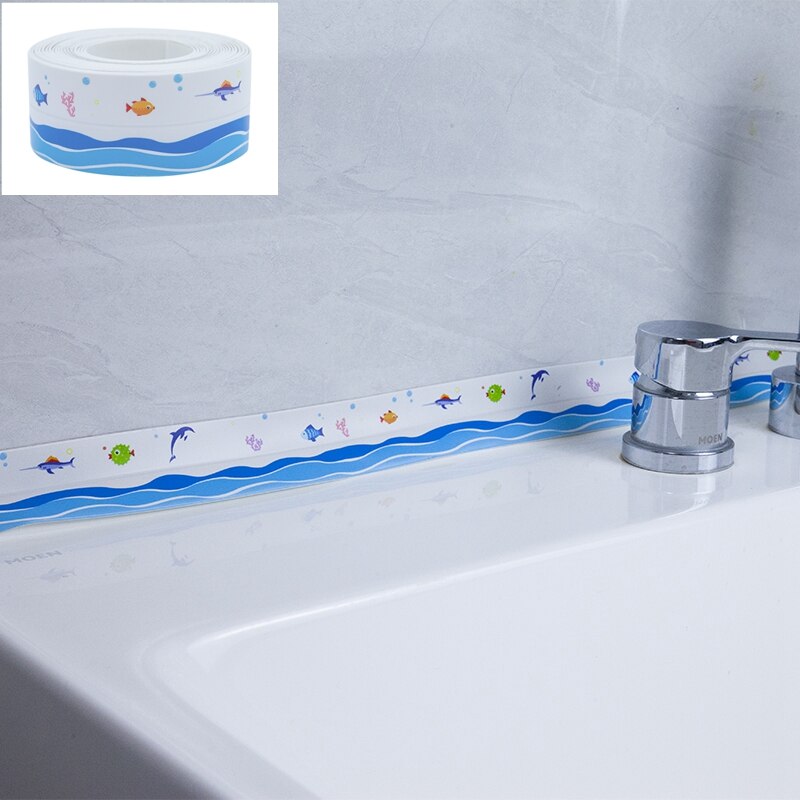 PVC Acrylic Fishes Stick Strip Corner Line Mildew Proof Sealant Tape for Kitchen Stove Sink Self Adhesive Waterproof