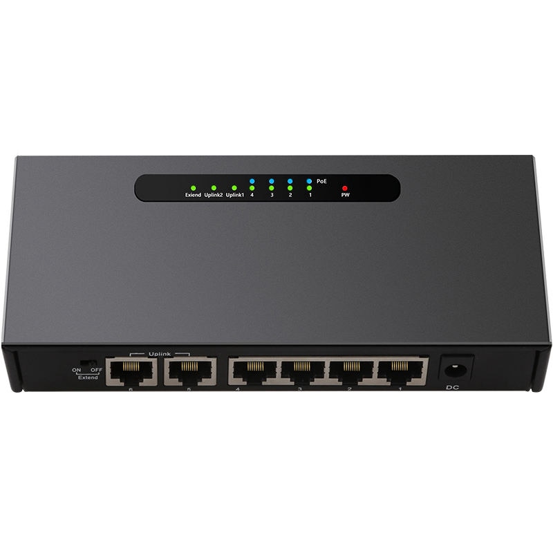 Diewu 6- poorts poe gigabit ethernet-netwerkswitch, 10/100/1000 mbps lan-hub, 4- poorts poe-voedingsschakelaar en injector voor ip-camera (eu-stekker): Default Title
