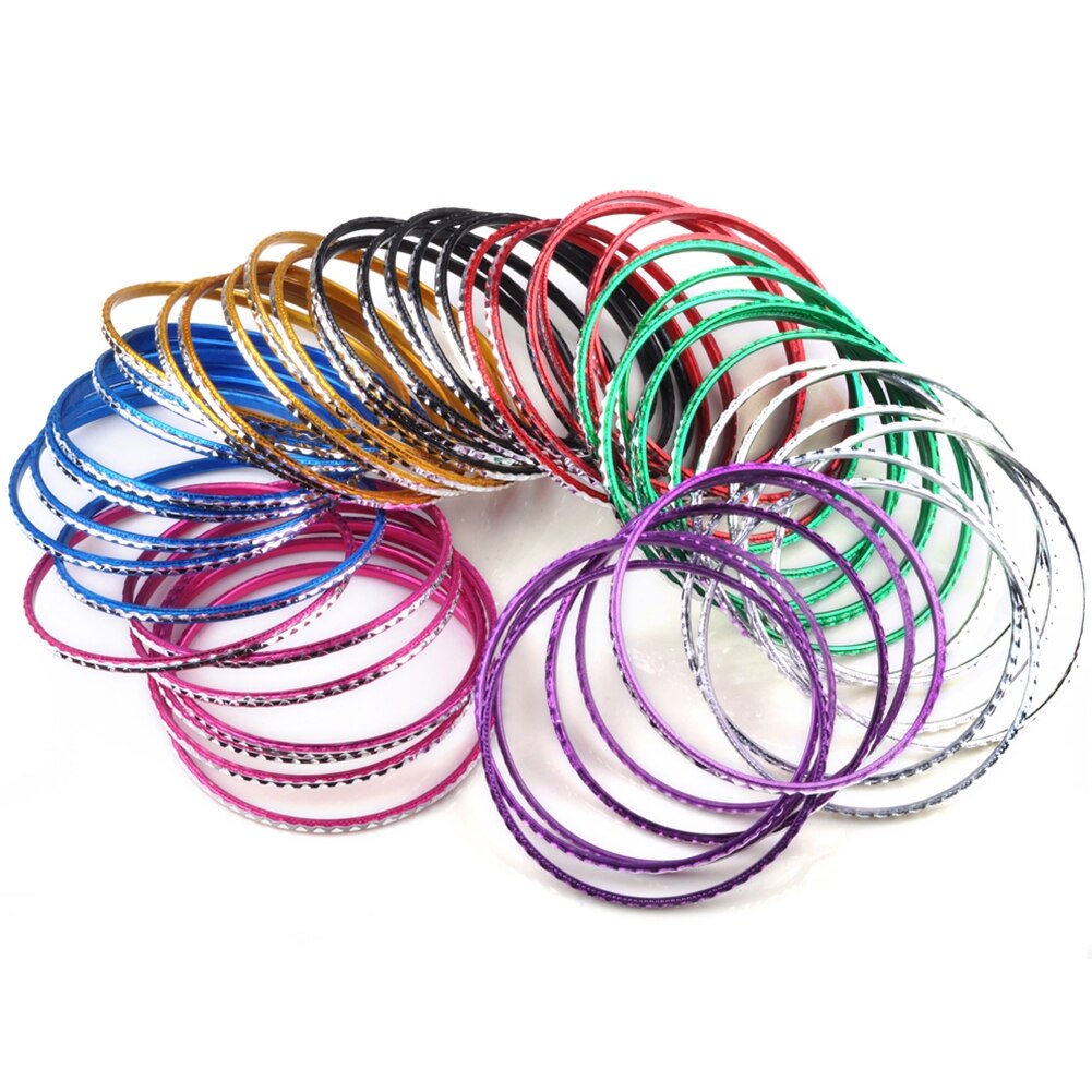 10 Stuks/partij Vrouwen Mode Multi-color Aluminium Band Bangles Charm Armband