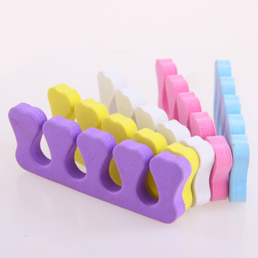20 Pcs = 10 Pairs Nail Art Tenen Populaire Afscheiders Vingers Bezinksel Zachte Spons Beauty Tools Verdelers Manicure Pedicure Professionele