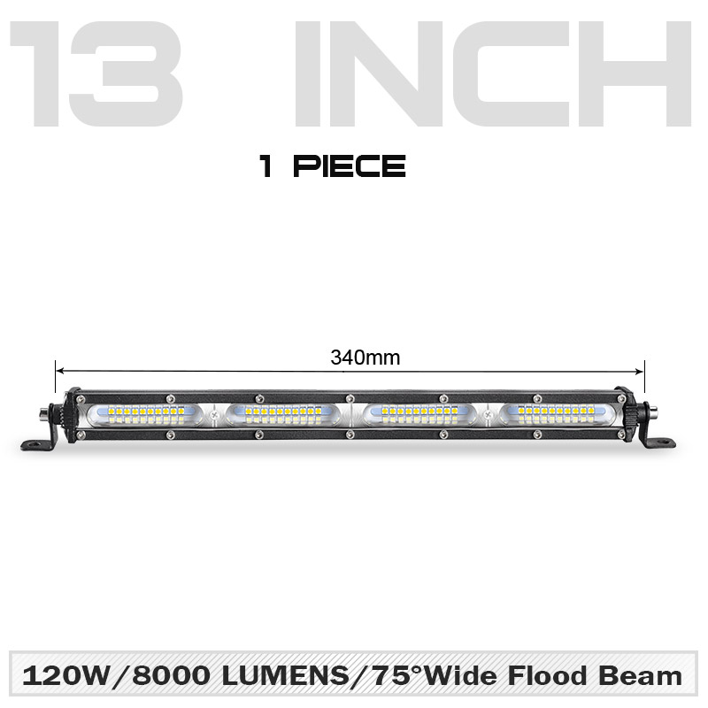 Slim LED Light Bar 7&#39;&#39; 13&#39;&#39; 20&#39;&#39; inch Offroad Flood beam Led Bar 4x4 Auto Driving Light for Lada Truck SUV ATV Niva 12V 24V: 1pc 13 inch Led Bar