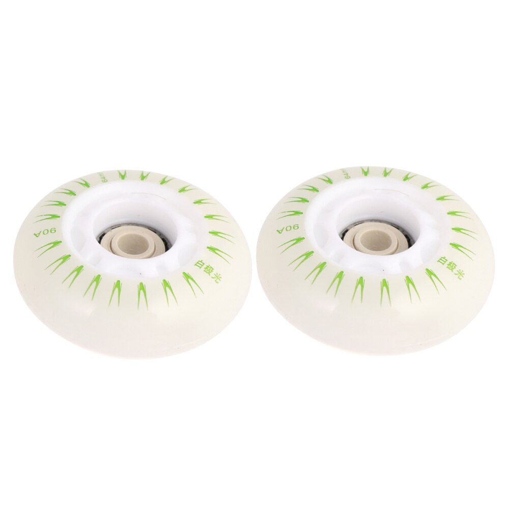 4 Uds patines de hielo ruedas luminosas PU ruedas intermitentes hermosas patines de hielo decorativos ruedas luminosas (luz colorida 60mm, sin: Green