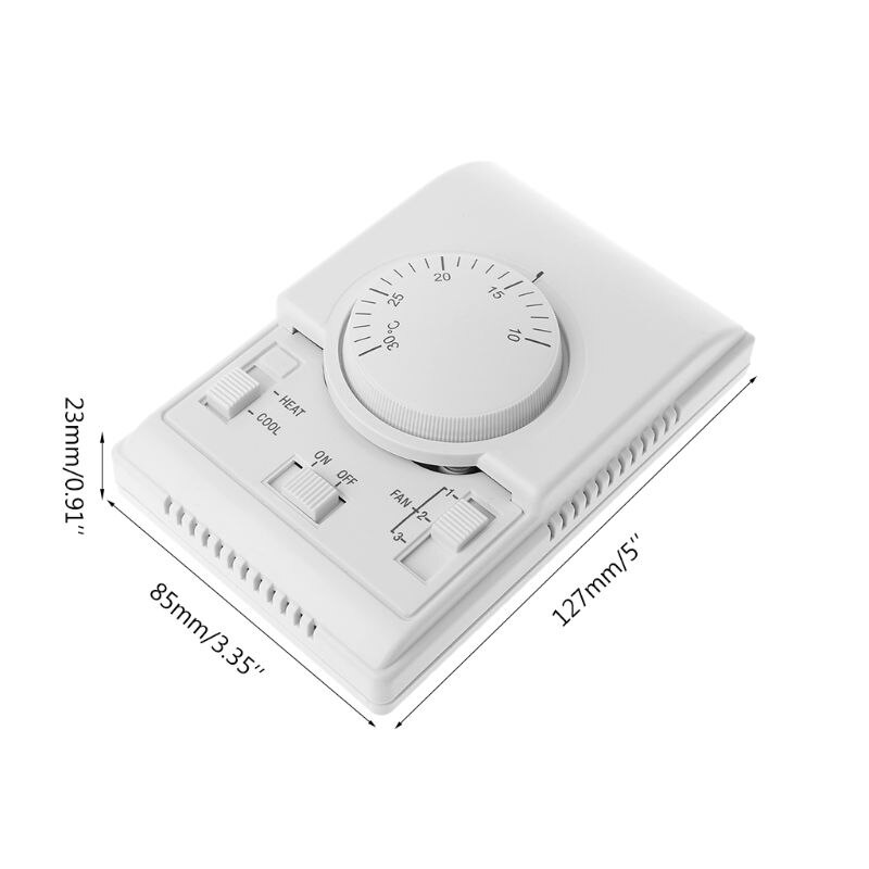 AC 220V Room Mechanical Thermostat Control Switch Air Conditioner Fan Coil Temperature Controller R9JF